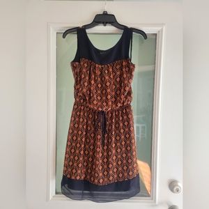 Enfocus Petite Dress, 4P, Orange/Navy